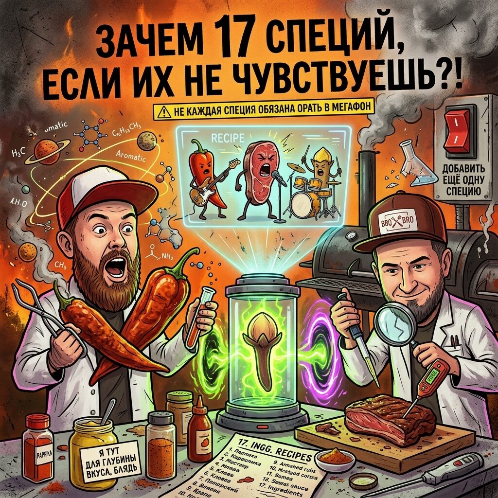ЗАЧЕМ В РЕЦЕПТЕ ПАПРИКА, ГОРЧИЦА, ГВОЗДИКА...(ПОДСТАВЬ ЛЮБОЙ ИНГРЕДИЕНТ), ЕСЛИ ИХ НИКТО НЕ ЧУВСТВУЕТ